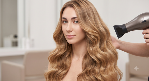 Blow-dry with extensions